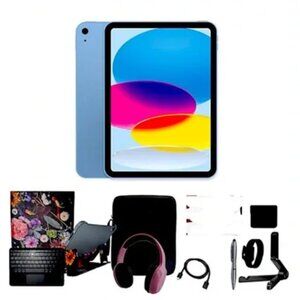 Apple iPad 10th Gen. 64GB, Wi-Fi, 10.9in - Blue New (Open box) with accessories